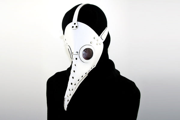 DEEPKEE original nubuck handmade full-grain genuine leather cowhide bag Fancy Plague Doctor Mask Birds Mouth Long Nose Dress Up #HG083