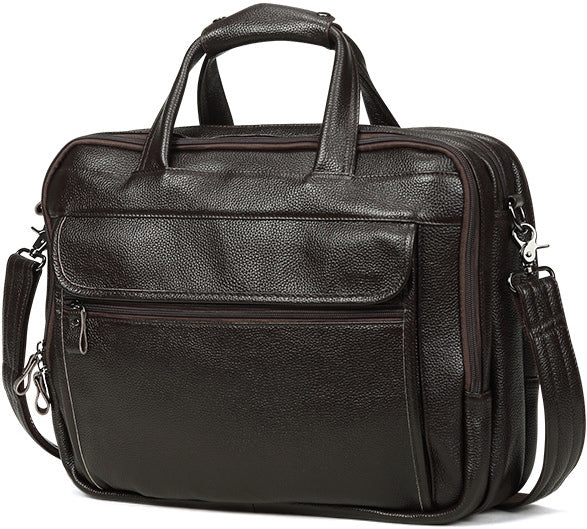 DEEPKEE original nubuck handmade full-grain genuine leather cowhide bag Deepkee Handicraft Leather Cowhide 15.6'' Briefcase Handbag #9912