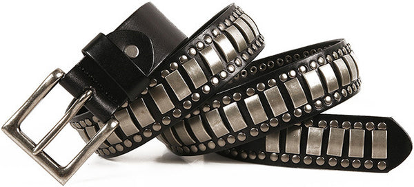 DEEPKEE original nubuck handmade full-grain genuine leather cowhide bag Deepkee Handcrafted Cowhide Studded Belt #655759