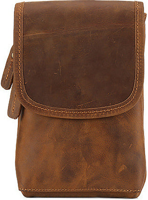 DEEPKEE original nubuck handmade full-grain genuine leather cowhide bag Leather Belt Pouch Cool Mini Shoulder Belt Bags No.3133