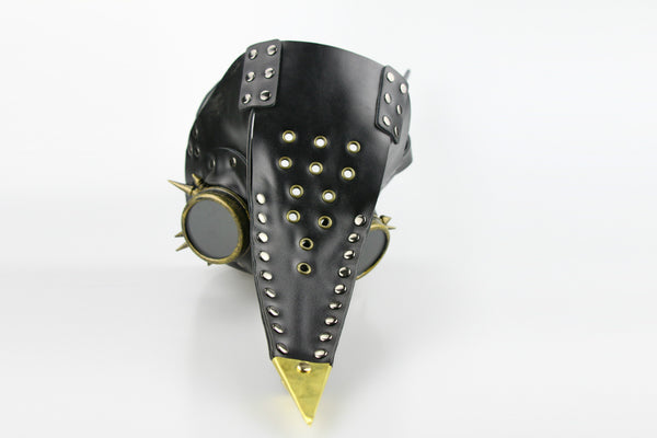 DEEPKEE original nubuck handmade full-grain genuine leather cowhide bag Steampunk Plague Bird Beak Mask Halloween Prom Party Headgear #HG079