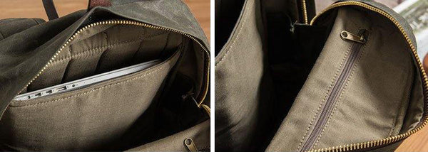 DEEPKEE original nubuck handmade full-grain genuine leather cowhide bag Outdoor canvas mountaineering backpack #5035