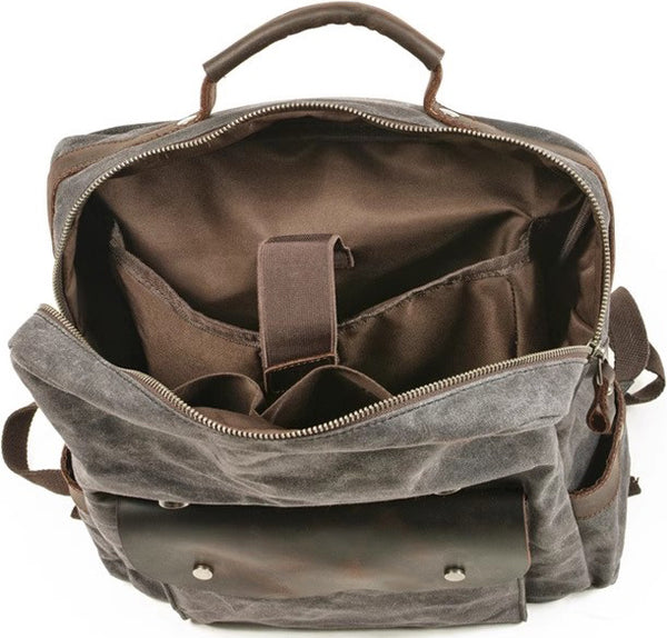 DEEPKEE original nubuck handmade full-grain genuine leather cowhide bag DEEPKEE Bradford Hogsback Travel Backpack #8064K-LA