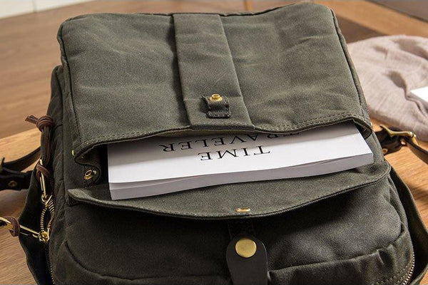 DEEPKEE original nubuck handmade full-grain genuine leather cowhide bag Outdoor canvas mountaineering backpack #5035