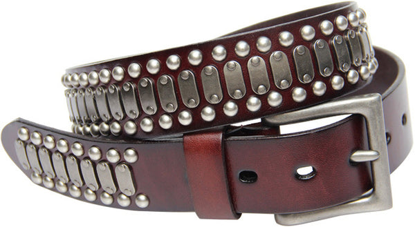 DEEPKEE original nubuck handmade full-grain genuine leather cowhide bag Deepkee Handcrafted Pin Buckle Street Heavy Industry Belt #36392