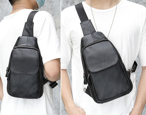 DEEPKEE original nubuck handmade full-grain genuine leather cowhide bag DEEPKEE LEATHER | Genuine Chest Crossbody Sling Bags NO.7589