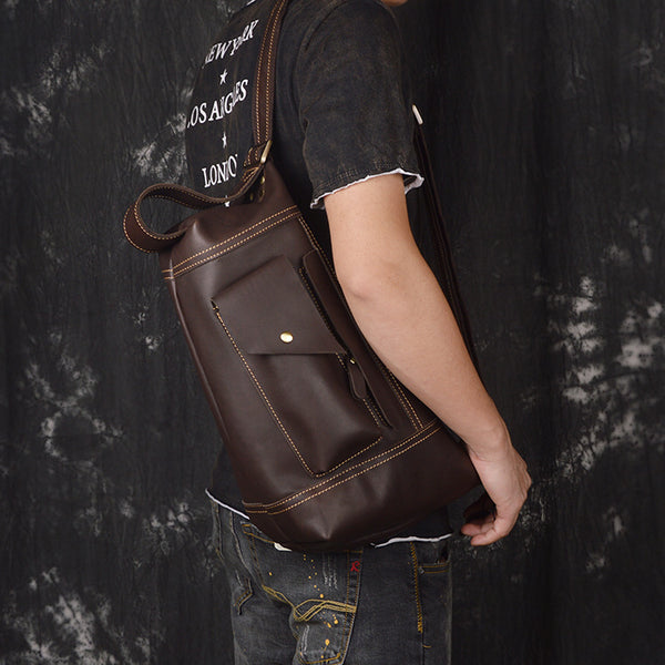 DEEPKEE original nubuck handmade full-grain genuine leather cowhide bag San Francisco 49ers Mountaineering bag No.30149