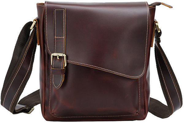 DEEPKEE original nubuck handmade full-grain genuine leather cowhide bag DEEPKEE Leather Side Bag 10 inches Messenger Bag P2112FS