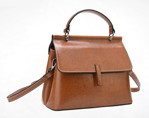 DEEPKEE original nubuck handmade full-grain genuine leather cowhide bag Cowhide Satchel Bag for Outgoing #6975-D