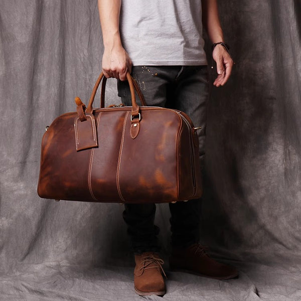 DEEPKEE original nubuck handmade full-grain genuine leather cowhide bag DEEPKEE LEATHER | The Lincoln Travel Bag No.30075