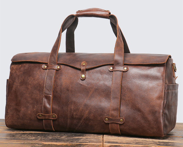 DEEPKEE original nubuck handmade full-grain genuine leather cowhide bag Marty Nubuck Duffle Bag No.S1618