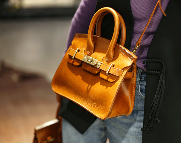 DEEPKEE original nubuck handmade full-grain genuine leather cowhide bag DEEPKEE LEATHER Replica Birkin Inspired Bags Shoulder Bags M220411