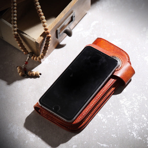 DEEPKEE original nubuck handmade full-grain genuine leather cowhide bag DEEPKEE Multi-pockets Tanned Leather Notecase Card Slots #BR5091