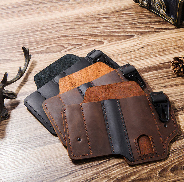 DEEPKEE original nubuck handmade full-grain genuine leather cowhide bag Outdoor Equipment EDC Tactical Tool Holster #C71