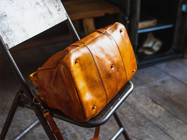 DEEPKEE original nubuck handmade full-grain genuine leather cowhide bag Weekender Bag LB6759