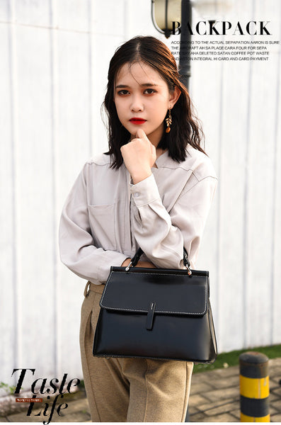 DEEPKEE original nubuck handmade full-grain genuine leather cowhide bag Cowhide Satchel Bag for Outgoing #6975-D