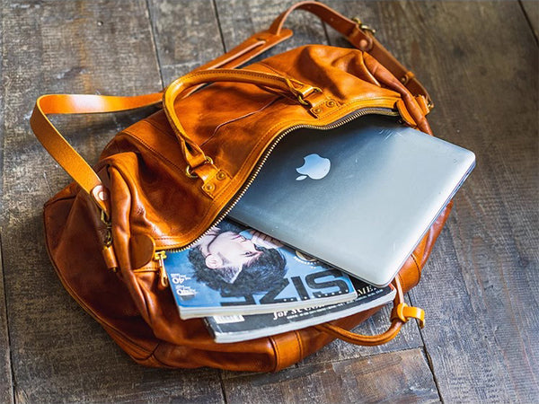 DEEPKEE original nubuck handmade full-grain genuine leather cowhide bag Weekender Bag LB6759