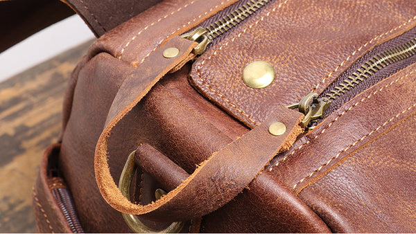 DEEPKEE original nubuck handmade full-grain genuine leather cowhide bag Marty Nubuck Duffle Bag No.S1618