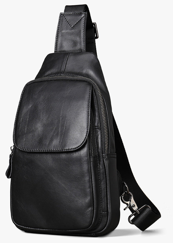 DEEPKEE original nubuck handmade full-grain genuine leather cowhide bag DEEPKEE LEATHER | Genuine Chest Crossbody Sling Bags NO.7589