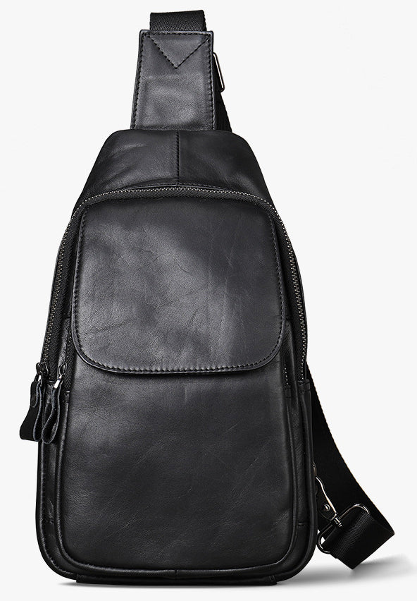 DEEPKEE original nubuck handmade full-grain genuine leather cowhide bag DEEPKEE LEATHER | Genuine Chest Crossbody Sling Bags NO.7589