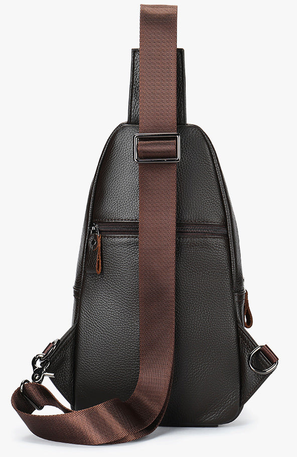 DEEPKEE original nubuck handmade full-grain genuine leather cowhide bag DEEPKEE LEATHER | Genuine Chest Crossbody Sling Bags NO.7589