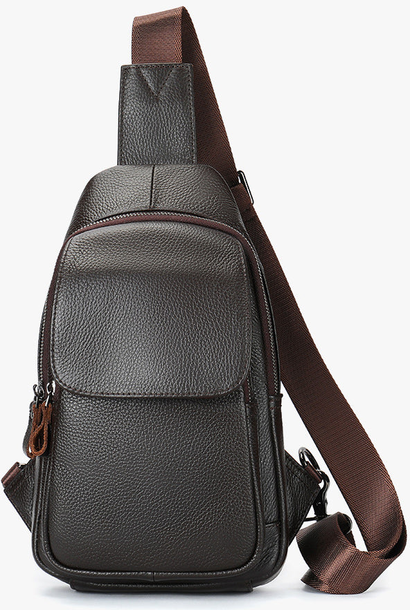 DEEPKEE original nubuck handmade full-grain genuine leather cowhide bag DEEPKEE LEATHER | Genuine Chest Crossbody Sling Bags NO.7589