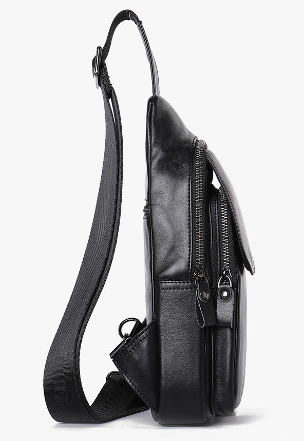 DEEPKEE original nubuck handmade full-grain genuine leather cowhide bag DEEPKEE LEATHER | Genuine Chest Crossbody Sling Bags NO.7589