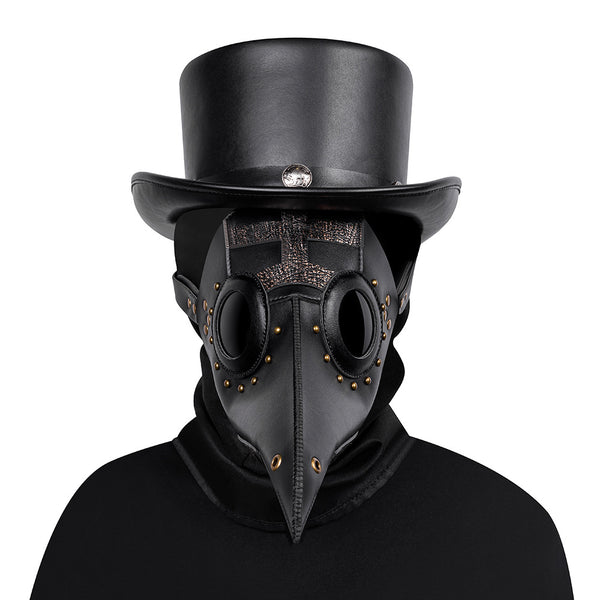 DEEPKEE original nubuck handmade full-grain genuine leather cowhide bag Punk Halloween Plague Doctor Mask Headgear #FPBM059