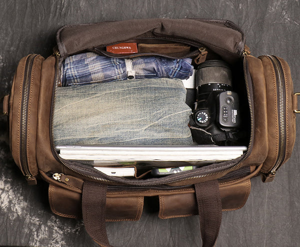 DEEPKEE original nubuck handmade full-grain genuine leather cowhide bag DEEPKEE LEATHER | Laban Weekender Bag No.571-1