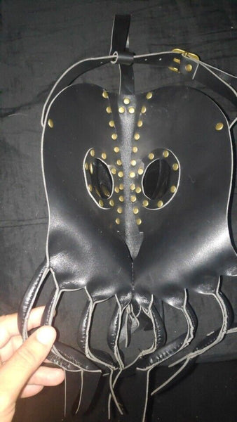 DEEPKEE original nubuck handmade full-grain genuine leather cowhide bag Steampunk Octopus Plague Doctor Masks #PBM008