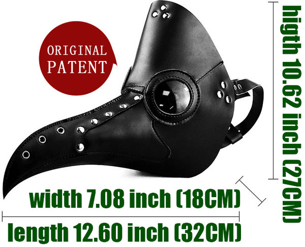 DEEPKEE original nubuck handmade full-grain genuine leather cowhide bag Halloween Steampunk Plague doctor Beak Mask Ball Party Mask HG65006