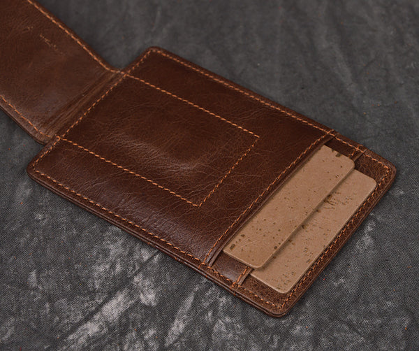 DEEPKEE original nubuck handmade full-grain genuine leather cowhide bag DEEPKEEE HANDMADE | RFID antimagnetic-cowhide oiled wax leather wallet No.J_W033