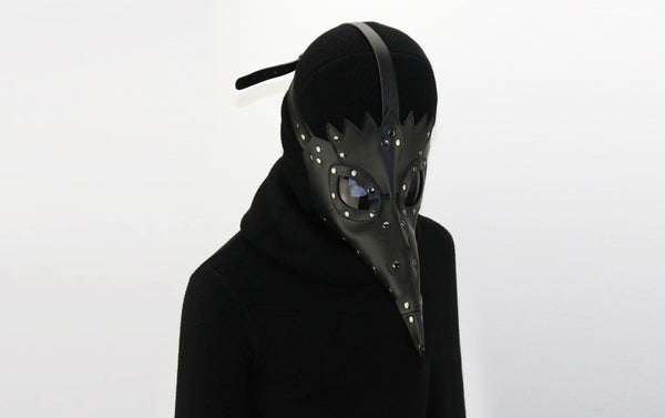 DEEPKEE original nubuck handmade full-grain genuine leather cowhide bag Deepkee Leather Punk Party Plague Dr. Beak Mask#FHG063