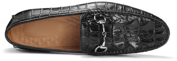 DEEPKEE original nubuck handmade full-grain genuine leather cowhide bag Handmade Crocodile Gommino Mens 6007-1