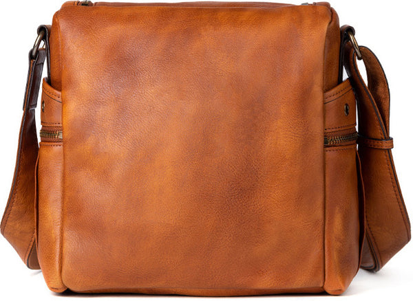 DEEPKEE original nubuck handmade full-grain genuine leather cowhide bag Square Roomy Messenger Bag #13522