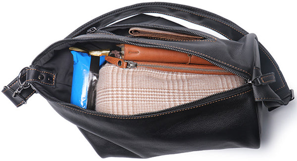 DEEPKEE original nubuck handmade full-grain genuine leather cowhide bag Gregory Cylindrical Crossbody Bag No.30283