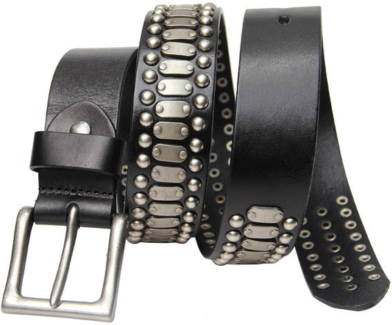 DEEPKEE original nubuck handmade full-grain genuine leather cowhide bag Deepkee Handcrafted Pin Buckle Street Heavy Industry Belt #36392