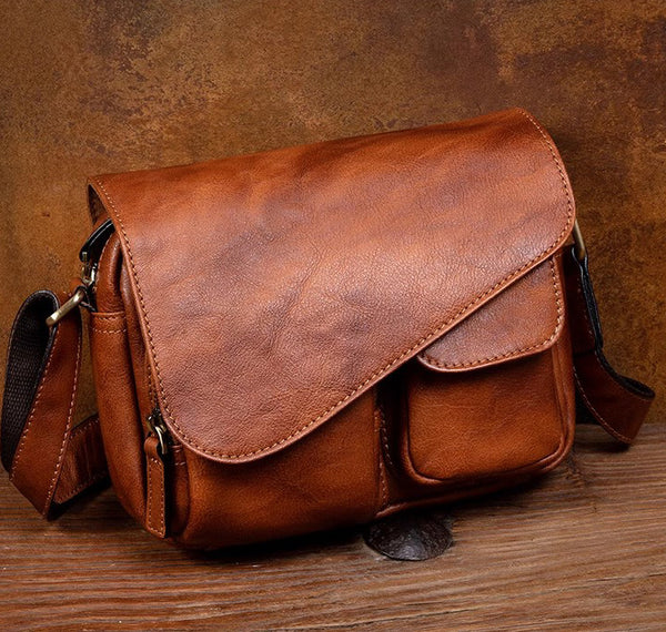 DEEPKEE original nubuck handmade full-grain genuine leather cowhide bag The DEEPKEE Flap Messenger Bag #5130