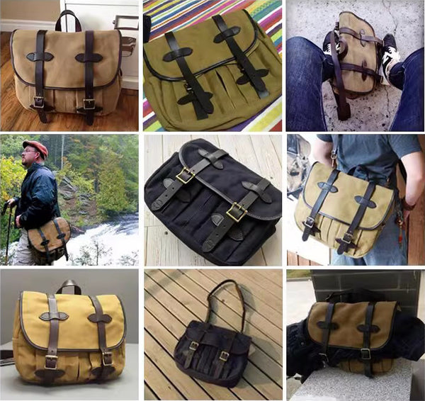 DEEPKEE original nubuck handmade full-grain genuine leather cowhide bag Portable Cycling Messenger Bags #70232