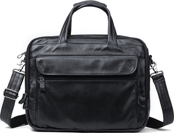 DEEPKEE original nubuck handmade full-grain genuine leather cowhide bag Deepkee Handicraft Leather Cowhide 15.6'' Briefcase Handbag #9912