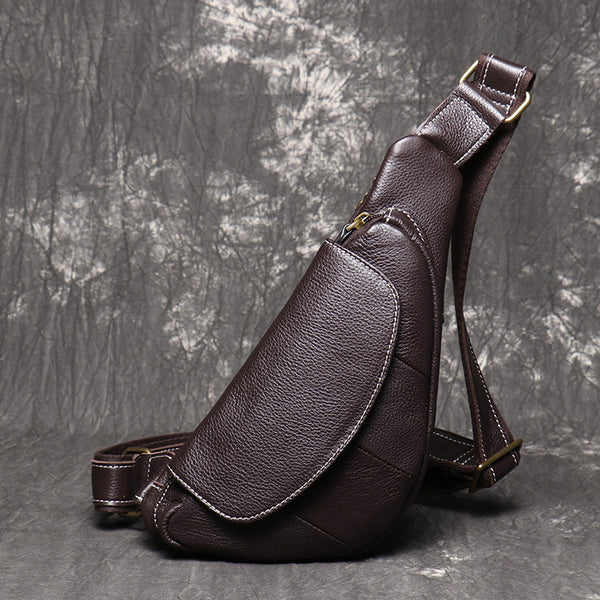 DEEPKEE original nubuck handmade full-grain genuine leather cowhide bag Handmade sling bag No.30036