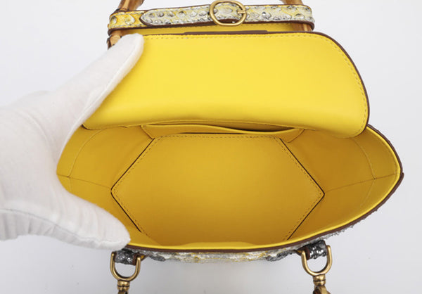 DEEPKEE original nubuck handmade full-grain genuine leather cowhide bag python bag #cloud bag #snakeskin bag #black and white bag #gift for her #genuine leather bag #python handbag #clutch #handbag #