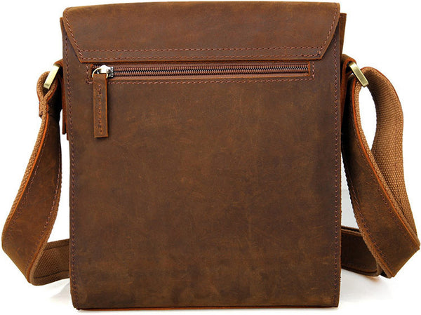 DEEPKEE original nubuck handmade full-grain genuine leather cowhide bag Crazy Horse Leather Crossbody Pack Messenger Bag #7055B