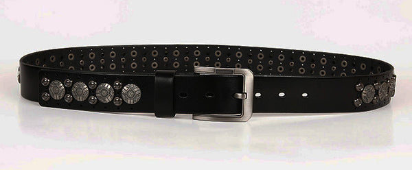 DEEPKEE original nubuck handmade full-grain genuine leather cowhide bag Navel nailhead vegetable tanned cowhide belt #211224