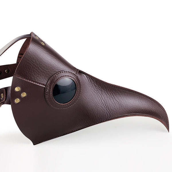 DEEPKEE original nubuck handmade full-grain genuine leather cowhide bag Plague Doctor Bird Mask Long Nose Beak Cosplay Steampunk Costume #FHG107