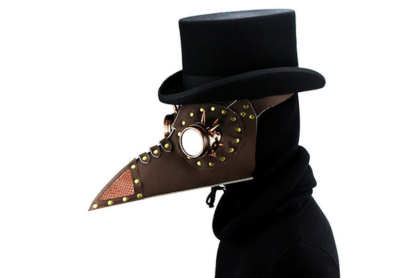 DEEPKEE original nubuck handmade full-grain genuine leather cowhide bag Steampunk Plague Beak Mask #HG073