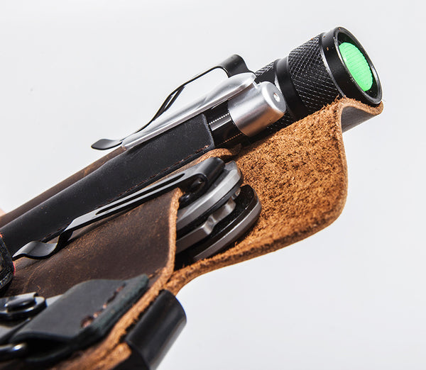 DEEPKEE original nubuck handmade full-grain genuine leather cowhide bag Outdoor Equipment EDC Tactical Tool Holster #C71