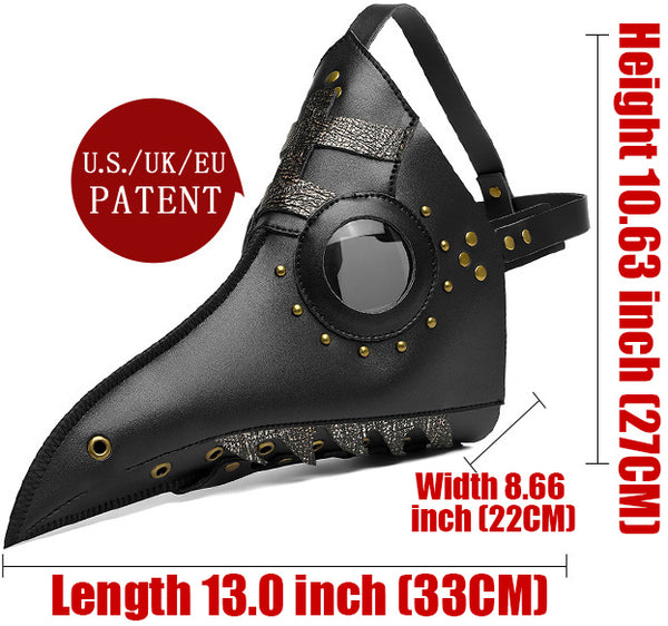 DEEPKEE original nubuck handmade full-grain genuine leather cowhide bag Punk Halloween Plague Doctor Mask Headgear #FPBM059