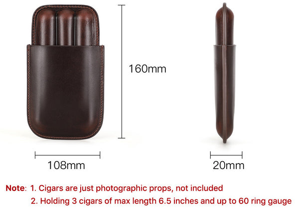 DEEPKEE original nubuck handmade full-grain genuine leather cowhide bag Best 3pcs Cool Leather cigar (loanword) Cases CF5003