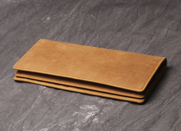 DEEPKEE original nubuck handmade full-grain genuine leather cowhide bag Crazy Horse Leather Suit Wallet No.L196_1